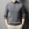 Yiliteng Men's 100% Wool Half-Zip Pullover Sweater