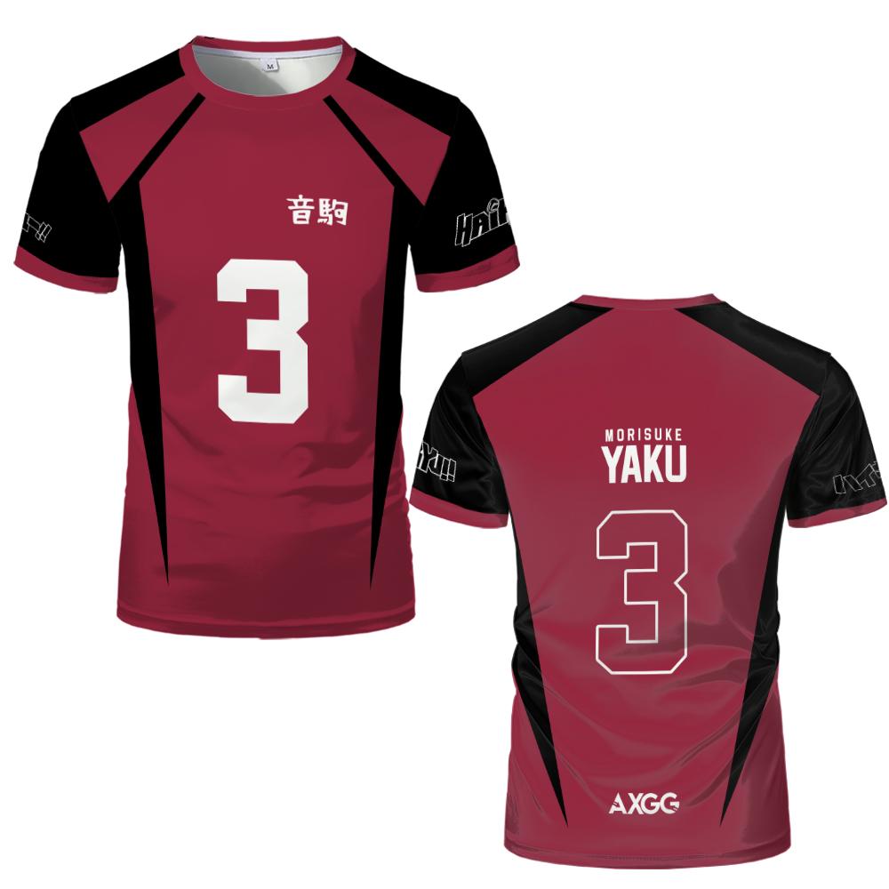 Cosplay Costume School Volleyball Club Men Sportswear Tee Kids Anime Haikyuu Nekoma Jersey Uniform T-shirt Kozume Tetsurou Kuroo