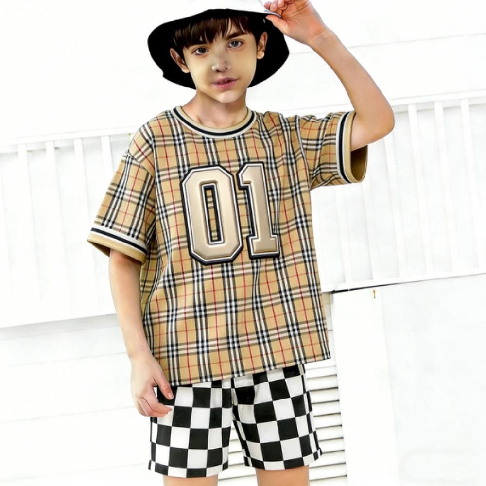 Number Printed Kids T-shirt and Shorts 2 Piece Set Summer Casual Outfit for Boys and Girls Kids Clothing