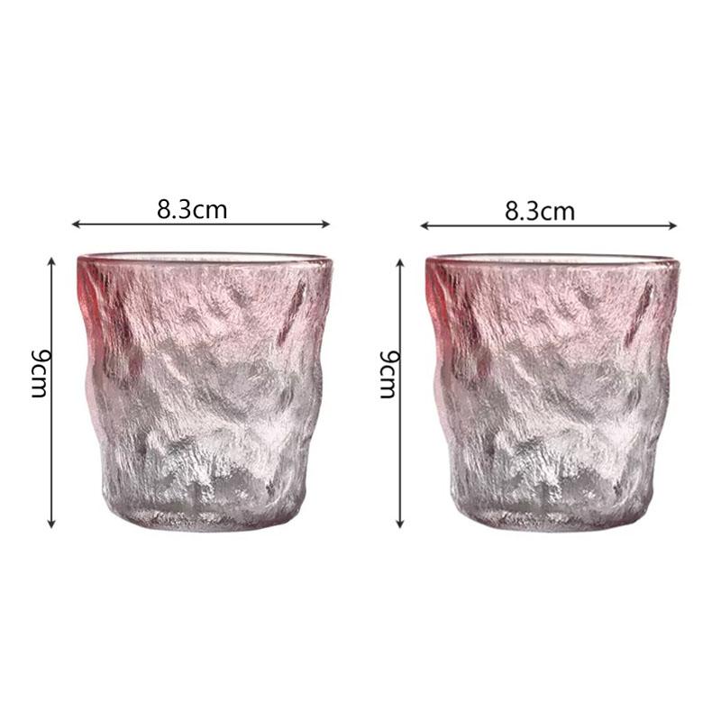 

285ml/380ml Cocktail Glass Home Juice Tea Beverage Mugs Pink Glacier Cup Trendy Personalized Wine Glasses Lemon Soda Water Cup 2pcs