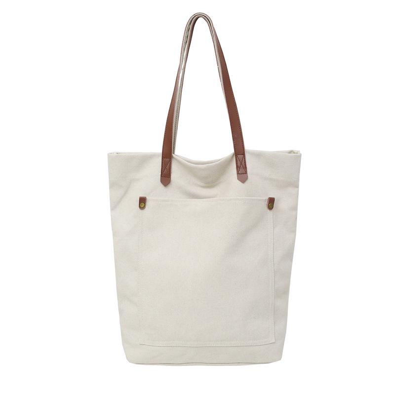 Унисекс Ретро Стильная washed canvas сумка через плечо: Большая вместительность, Корейский стиль, Универсальная сумка-тоут Харадзюку белый