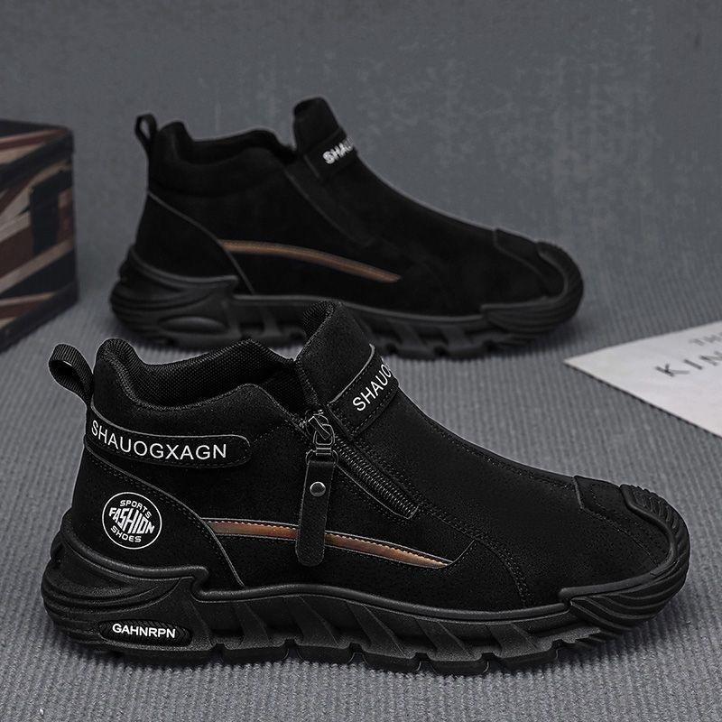 Pantofi de lucru casual pentru bărbați, la modă, cu fermoar, versatili, pantofi de exterior pentru bărbați pentru alpinism, adidași antiderapanți, rezistenți la uzură, Zapatos Para Hombre