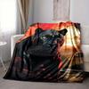 1 Stück Panther Sonnenuntergang Dschungel Decke - Leichter Flanell Fleece mit Digitaldruck, Weich Warm für Sofa, Reisen, Camping, Büro yy251018304