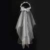 Lightweight Bow Bridal Veil Soft Wedding Bow Headwear Sweet Garland Headband  Wedding Party