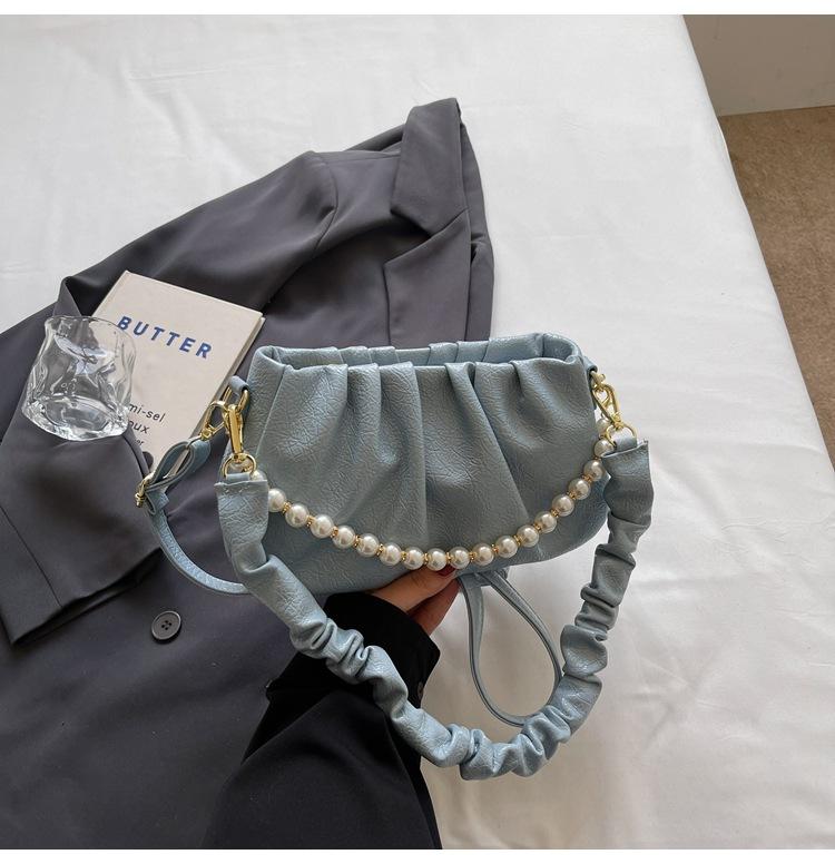 Large capacity bag women's summer new casual messenger bag shoulder underarm pleated cloud bag