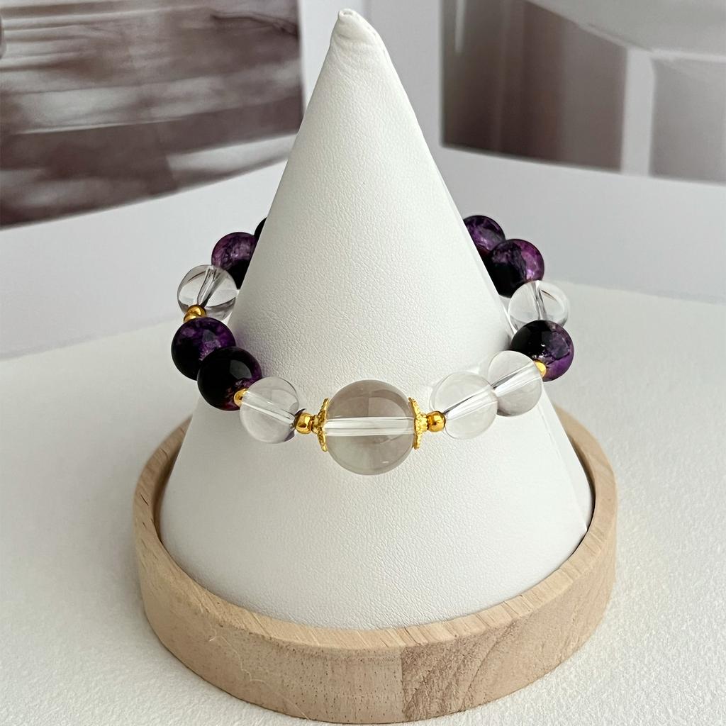 Glass Stone Bracelet For Women 10mm Beaded Stretch Bracelets DIY Beading Charms Handmade Bangles Jewelry Gifts