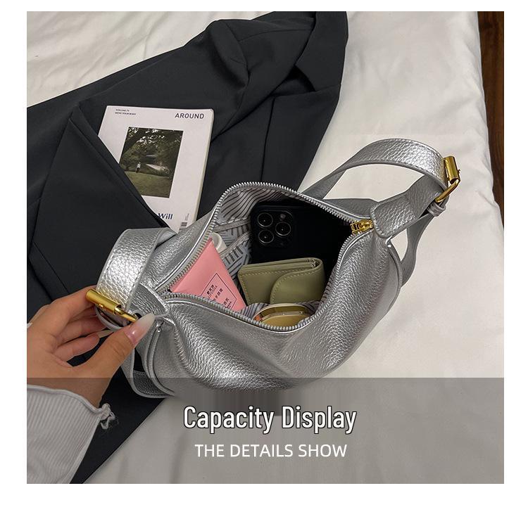 Damen Pendler Strukturierte Nischen Schultertasche - Trendig, Lässig, Vielseitige Knödel Umhängetasche