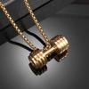 Coole Titanstahl Kurzhantel Anhänger Halskette Langhantel Fitness Anhänger für Männer und Frauen Freizeit Sport Punk Schmuck