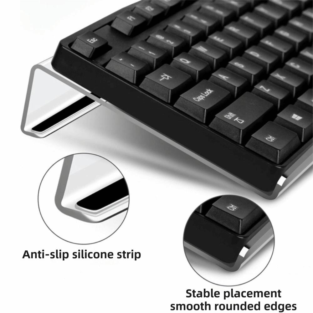 Durable 17 Inch Keyboard Stand Ergonomic Acrylic Keyboard Riser Stand Tilted Elevated Computer Keyboard Holder for Office Work