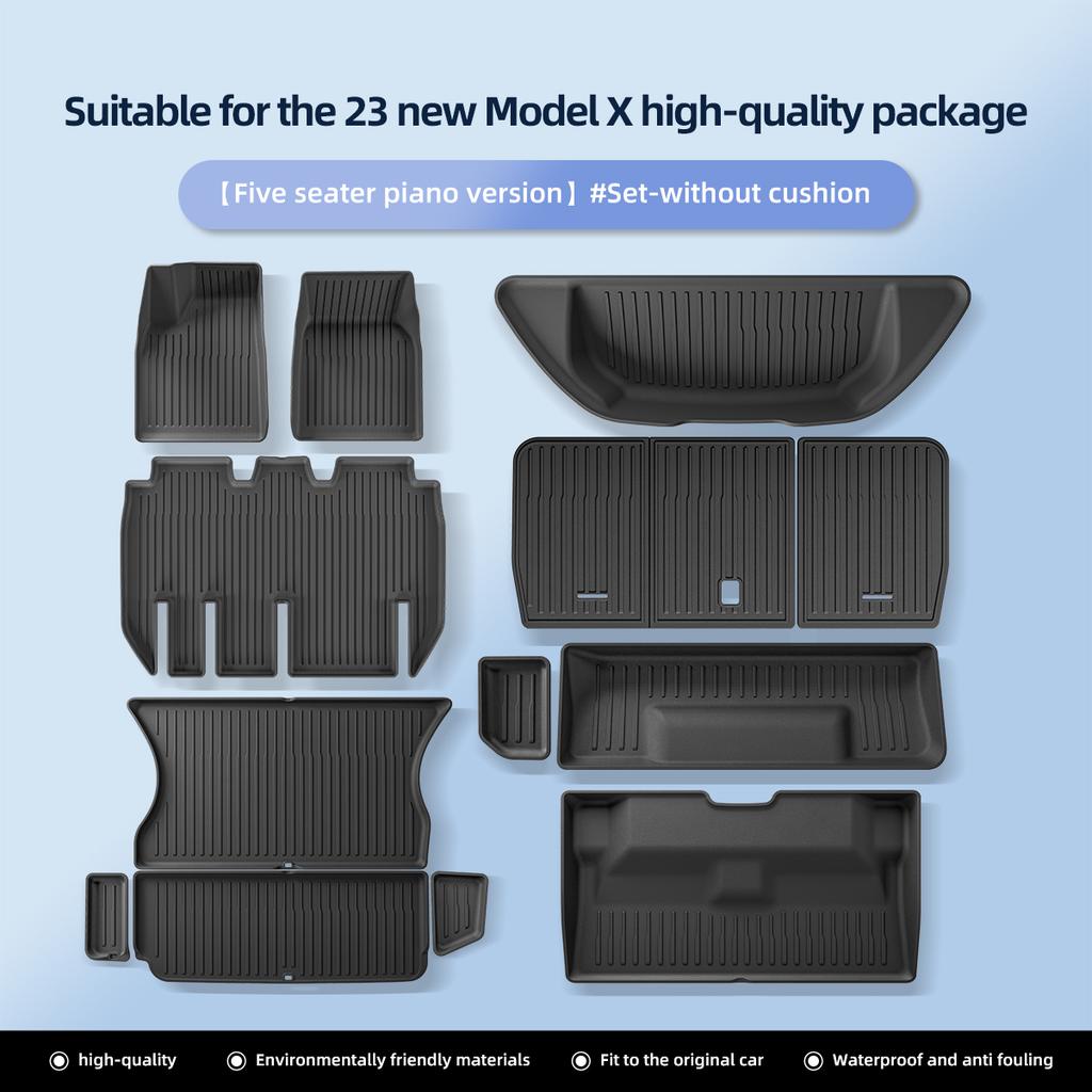 for Tesla Model X 2025 2025 TPE 3D Car Floor Mats Cargo Liner Trunk Pad Waterproof Protective Left Rudder