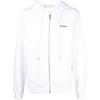 Men's SS22 Solid Color Logo Printing Zipper Hooded Long Sleeves Version White Jacket OMBE013F22FLE0070110