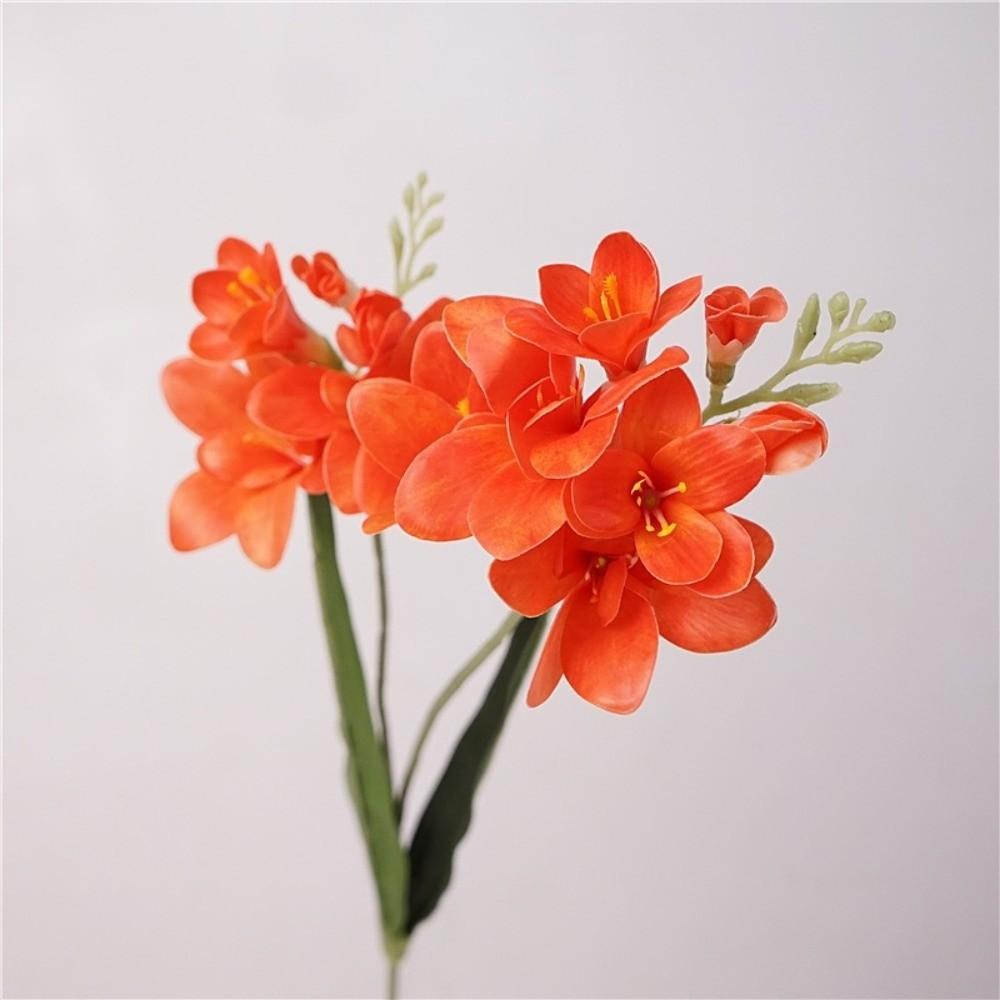 Decor Realistic Artificial Vanilla Orchid Flower 3D Durable Silk Flower Moisturizing Texture Fake Flower Wedding Arrangements