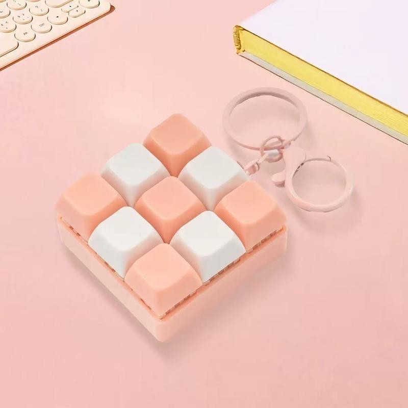Decompression 9 Keyboard Key Toy For Adults Antistress Toys Boys Girls Anti Stress Finger Keyboard Games Keychain