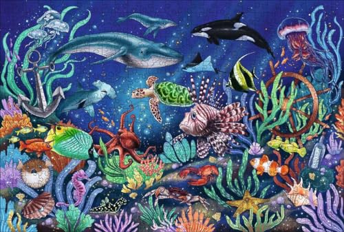 Ravensburger Under the Sea Wooden Jigsaw Puzzle, 500 Pieces, Finished Size: 40x27cm, 17515 4 [Puzzle, Gift (Birthday/Christmas)]