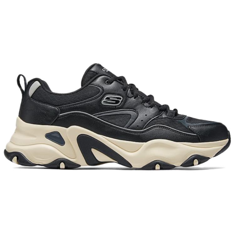 Skechers DLites 5.0 Panda Shoes Comfortable Versatile Durable Shock Absorption Support Increased Height Lightweight Low Top Dad Shoes 232491-BKNT
