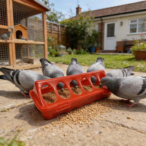Chick Feeder 12-Hole Trough Feeder Flip-Top No Spill Poultry Feeder No-Waste Trough with Multiple Feeding Holes for Chicks Ducks Small Poultry