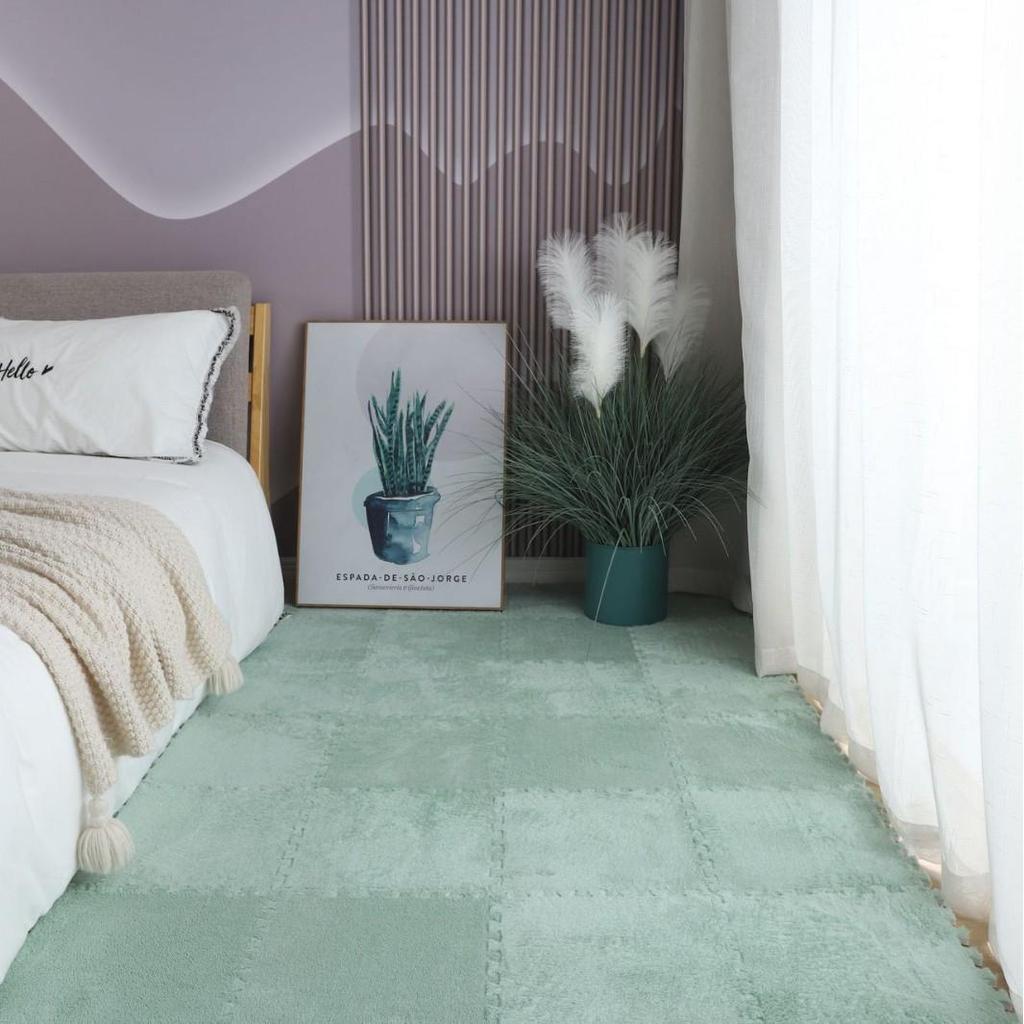 Cross-Border Mosaic Flannel Floor Mat – Removable & Washable, Perfect for Bedroom, Bedside, or Balcony.