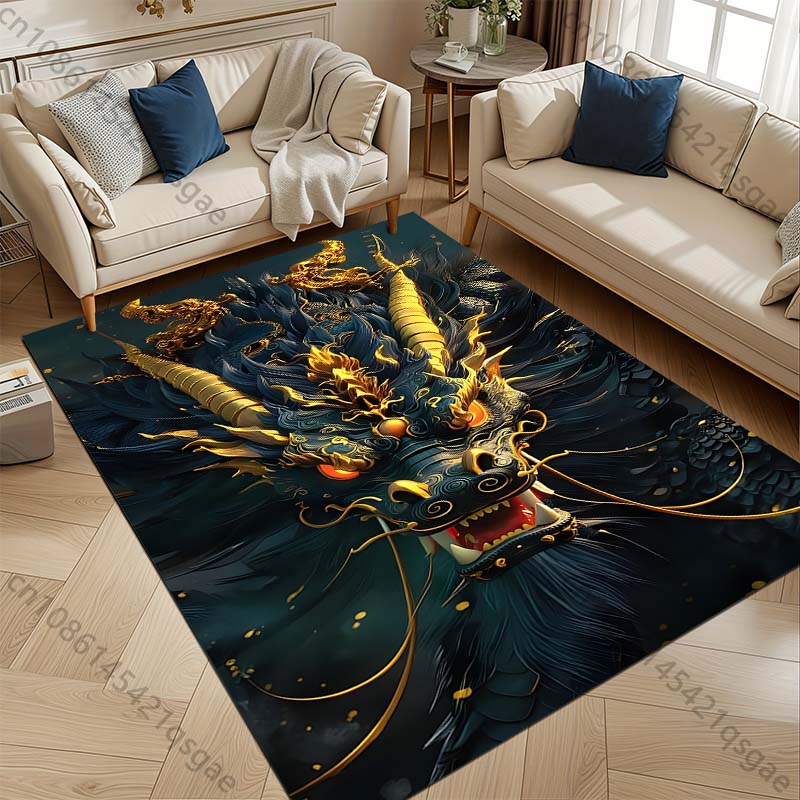 3D HD Printing Mysterious Oriental Dragon Theme Carpet Living Room Bedroom Sofa Office Large Area Mat Home Decor Rug Magic Gift