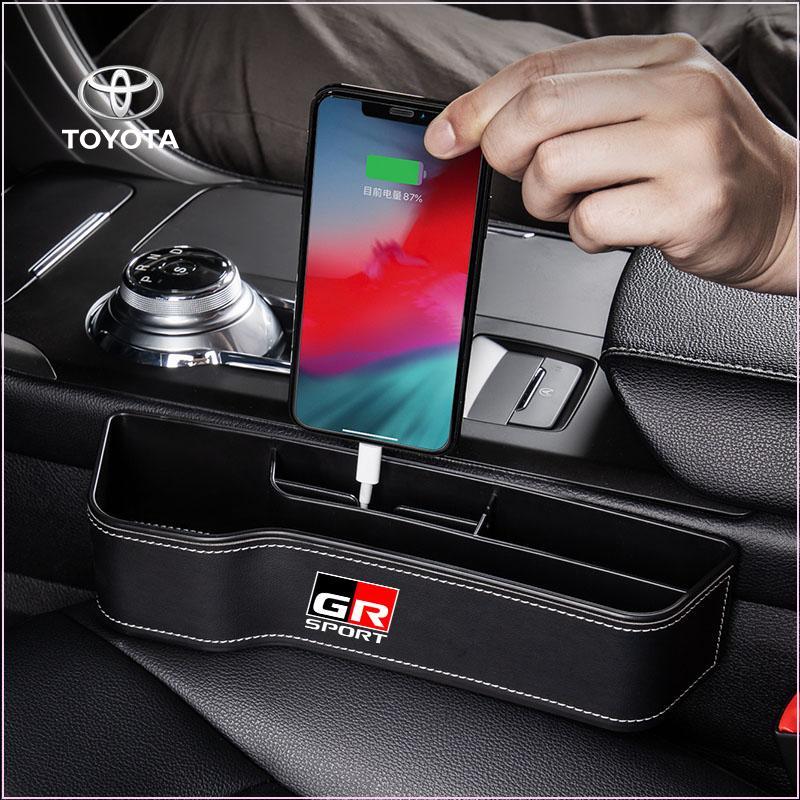 2pcs Car Seat Organizer Crevice Storage Box Gap Slit Car Accessories for Toyota Trd Gr RAV4 Camry Highlander Corolla Yaris Chr Auris