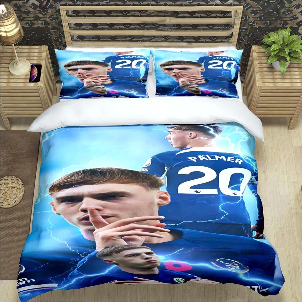 Berühmtes UK. Fußballstars C-Cole P-Palmer Druck Bettwäsche Set Bettbezug Steppdecke Bett Jugend Kind Mädchen Junge Luxus Geburtstagsgeschenk