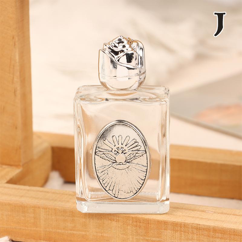 12 Types Of Glass Holy Water Jesus Bottle Religious Cross Bottle Christian Virgin Sculpture Bottle Refillable Holy Water Bottle