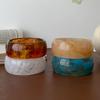 Wide Rule Geometric Resin Bangle Cuff – Retro High-End Women's Jewelry