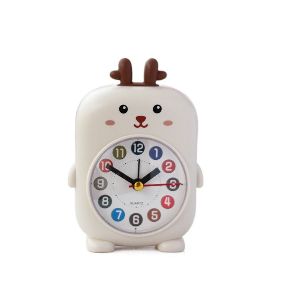 Funny Desktop Mute Clock Animal Pattern Small Desk Clock Creative Student Alarm Clock  Children's