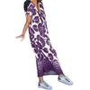 Women Summer T-shirt Shift Dress Leopard Print Short Sleeve V Neck