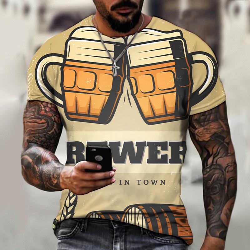 Pánská trička Ležérní 3D tištěná tepláková souprava Oversized tričko Letní Harajuku Vtipné Kulatý výstřih Sportovní oblečení Plážové Krátký rukáv Street