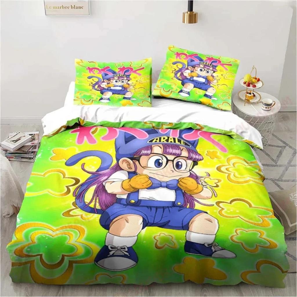3D Carton DR S-Slump Arale Beding Set Shet King Twin Double Child Beding Set Mircofiber or Polyester Soft with Soft Fabric Duvet Cover Sets