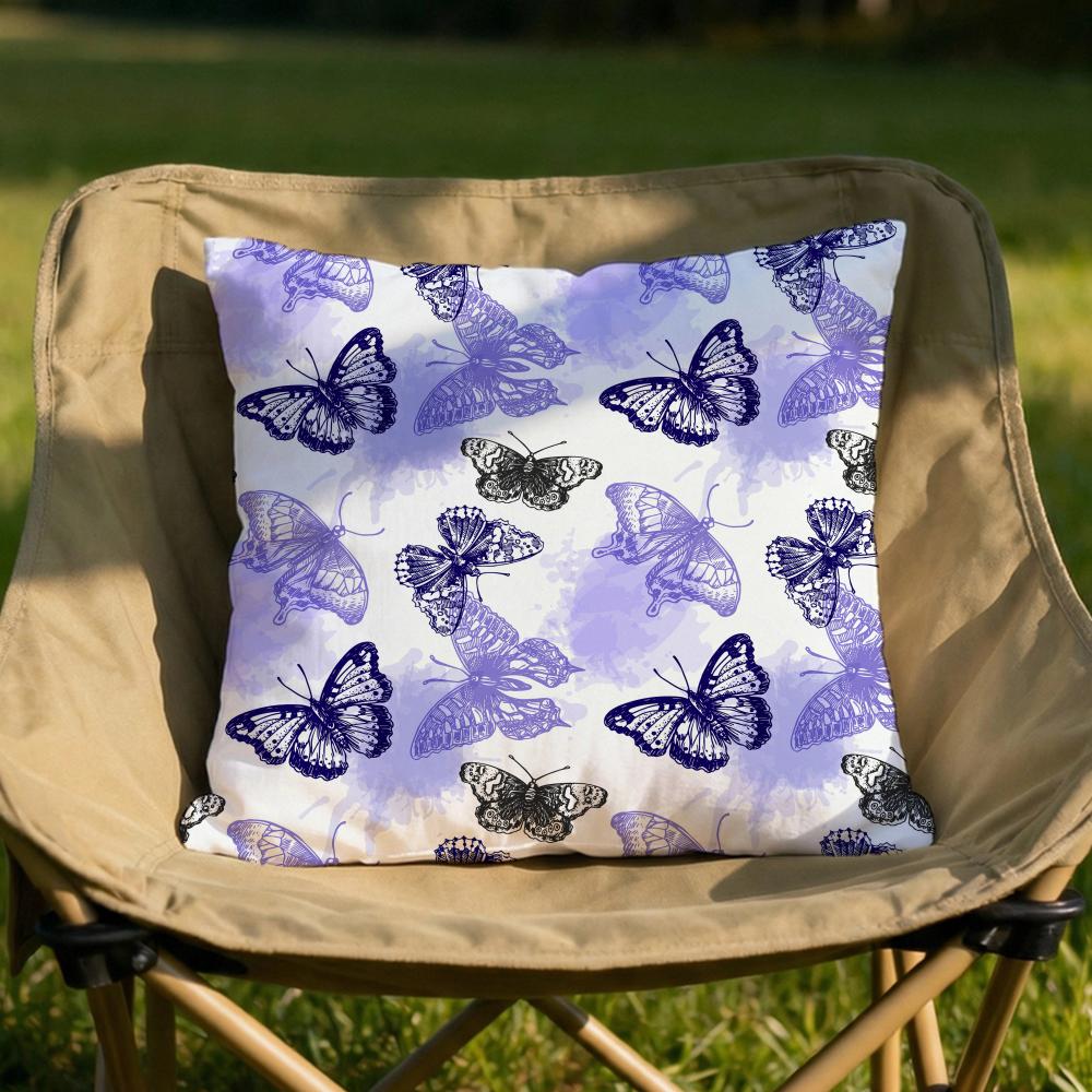 Watercolor Butterfly Pattern Cushion Cover Soft Reversible  Durable Pillow Cover  MultiScene Use for Home  Car Daily Comfort
