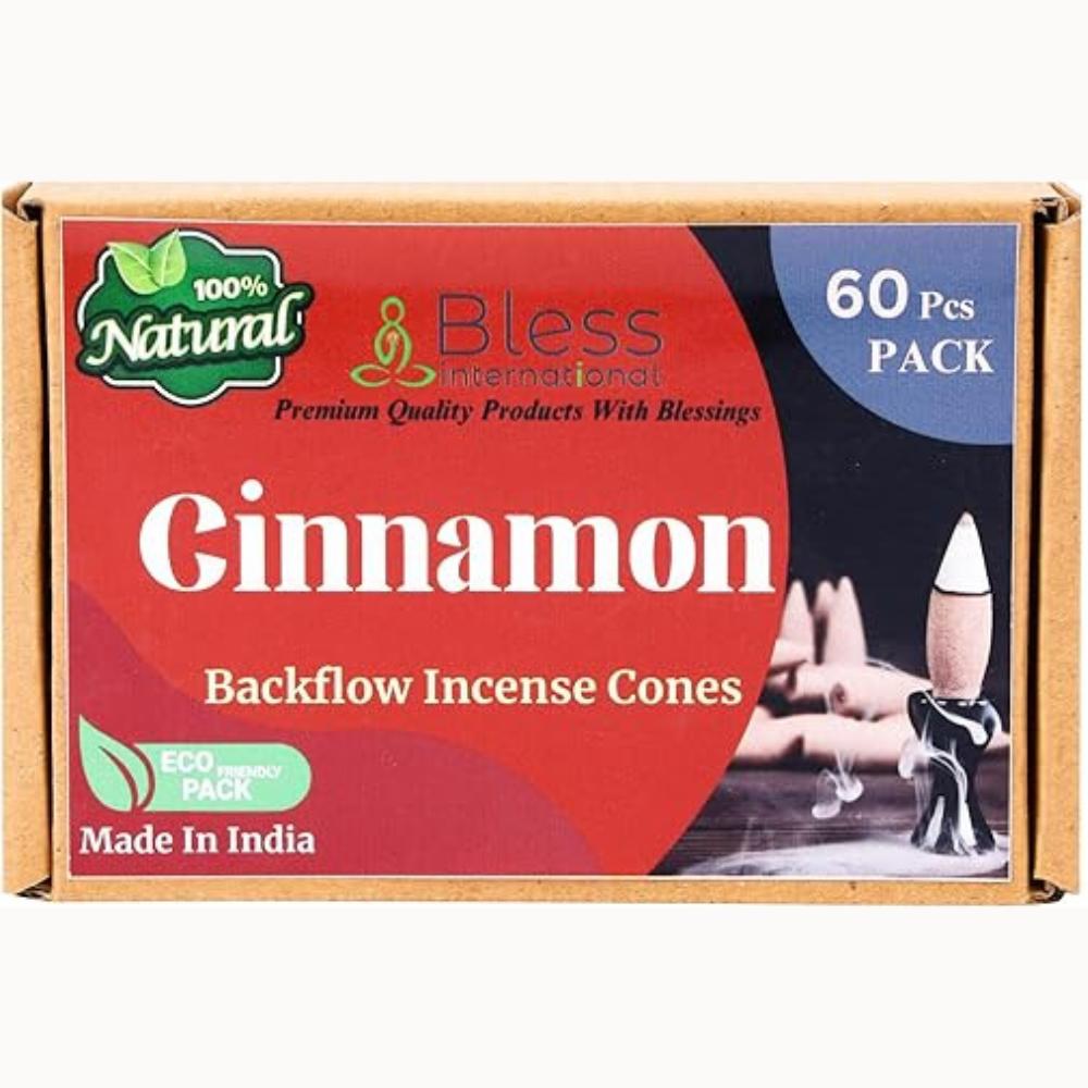 Bless-International Cinnamon-100%-Natural-Incense-Backflow-Cones-for-Waterfall Handmade-Organic-Chemicals-Free for-Purification-Relaxation-Positivity