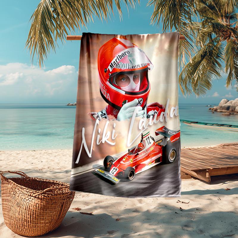 Ultra-Soft Beach Towel with NIki Lauda Theme,Ideal for Pool - Camping, Diving - Perfect Travel Essential, Vibrant Beach Towel.