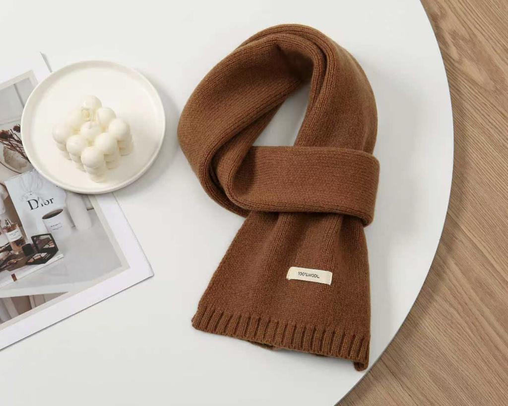 100% Australian Pure Wool Knitted Scarf For Women Men Autumn Winter Cashmere Couple Style Versatile Warm Neck Warmer Scarf