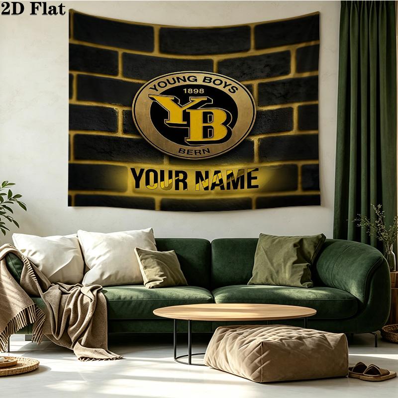 Custom Name BSC Young Boys Printed Tapestry – Wall Hanging for Bedrooms, Dorms, and Home Decor