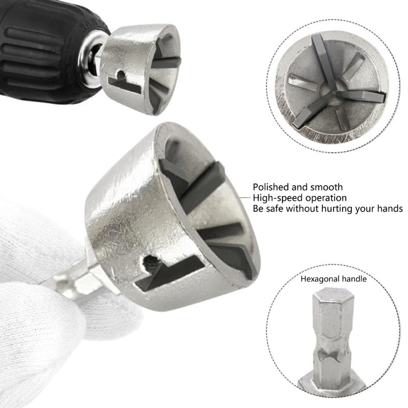 Hex Handle Deburr Drills Bit High Hardness 3-22mm Chamfer Deburring Tool Wear-resistant Alloy Steel for Woodworking
