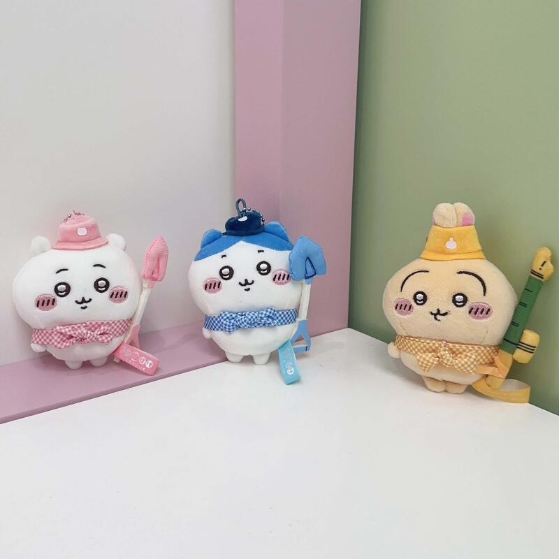 Nuovo Chiikawa Hachiware Usagi Kurimanju Serie Picnic Indossa un Cappello Scacchi Fiocco Modellazione Peluche Portachiavi Itabag Fascino Borsa Tela Regalo