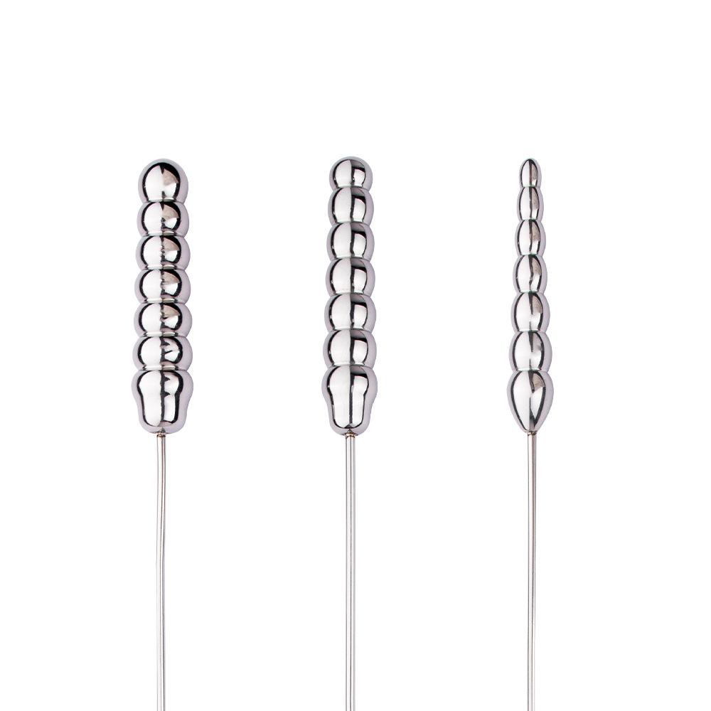 Unisex Stainless Steel Urethral Stick Metal Pull Bead Anal Massager Sounding Urethral Sex Toy Penis Plug Chastity BDSM