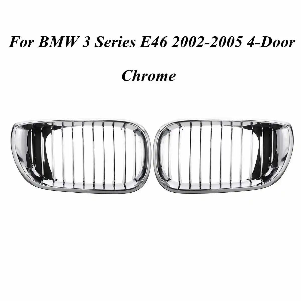 

All Chrome Front Bumper Kidney Grill For BMW E46 4 Door Sedan 320i 325i 325Xi 330i Facelift 2002-2005 Front Hood Grille Grill