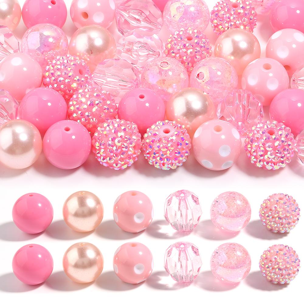 12pcs/lot Candy Color Beads 20mm Mixed Rhinestone Loose Beads For Jewelry Making DIY Bracelet Earrings Pens KeyChain Accessories