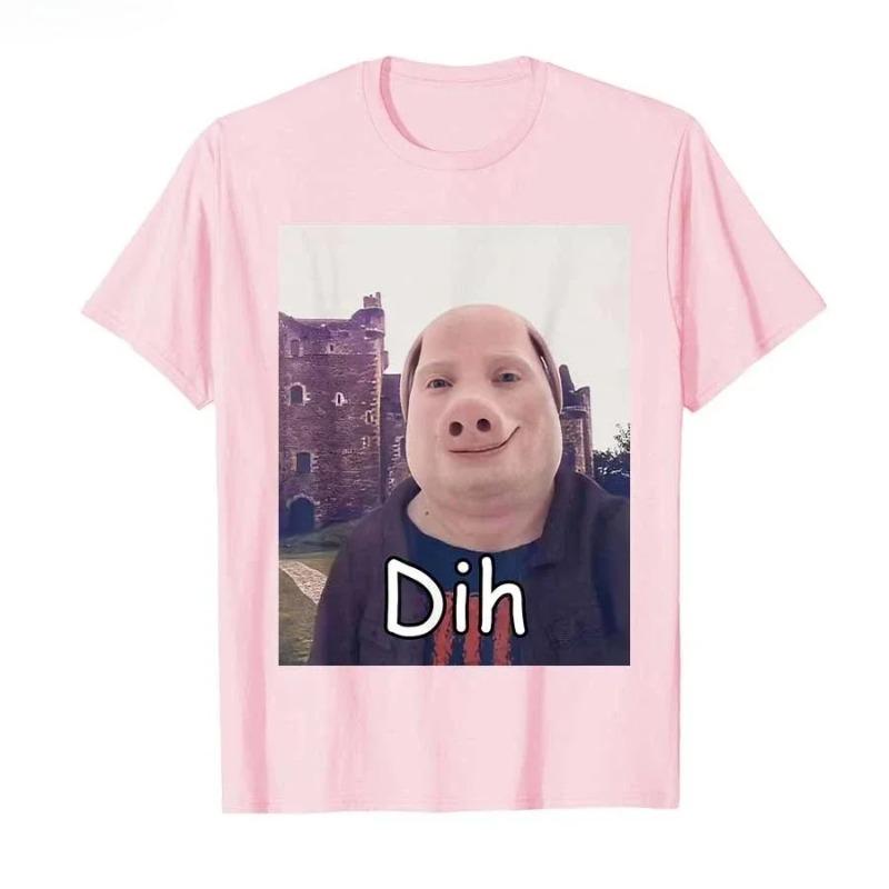 T-shirt Divertente John Pork Dih Brainrot di Internet per Donna Magliette Manica Corta Estiva Harajuku Streetwear Top Magliette