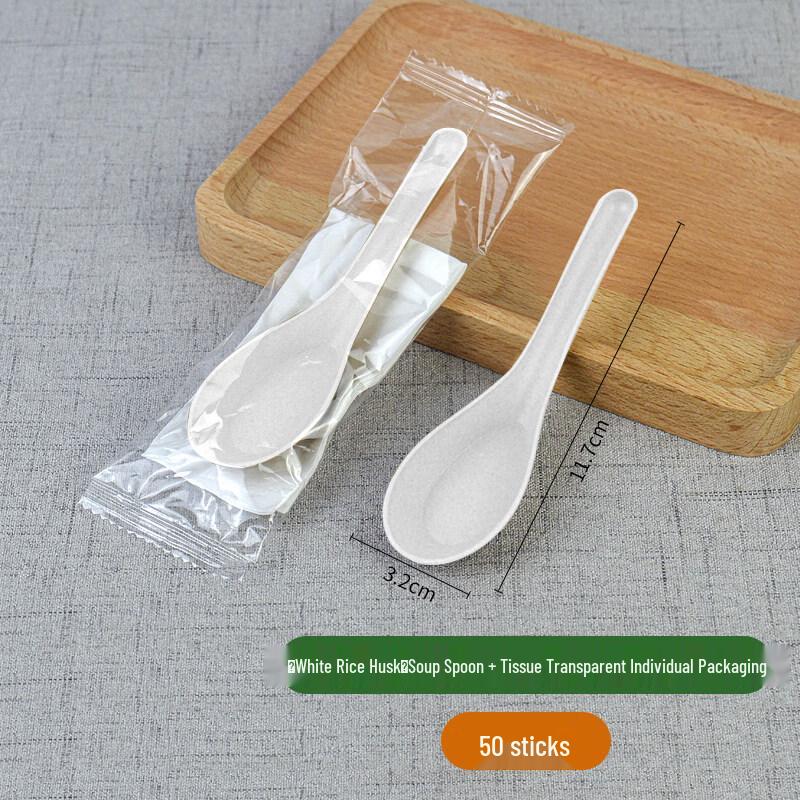 

ZISIZ Individually Wrapped White Disposable Spoons