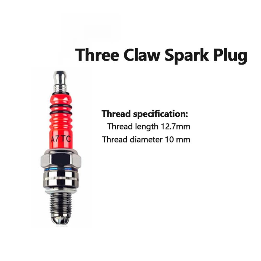 Moped Scooter Three-Electrode A7TC Motorcycle Spark Plug Modification Accessories Replacement Parts