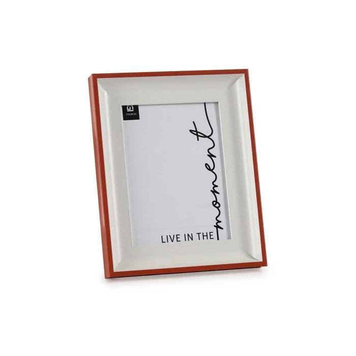 Cadre Photo Verre Rouge Blanc Plastique (6 Unités) - Couleur:Blanc