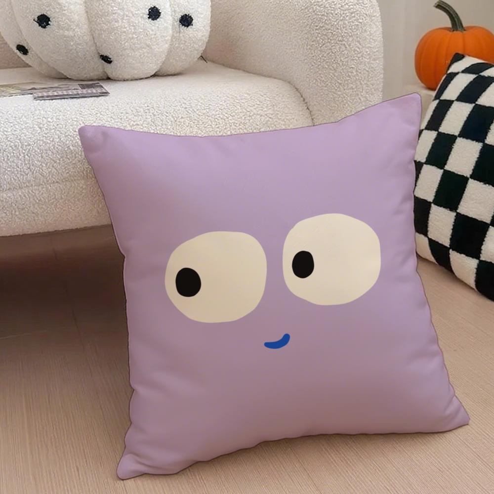 Cute Smile Cushion Cover Throw Pillow Cover Hidden Button Durable Polyester Chair Cushion