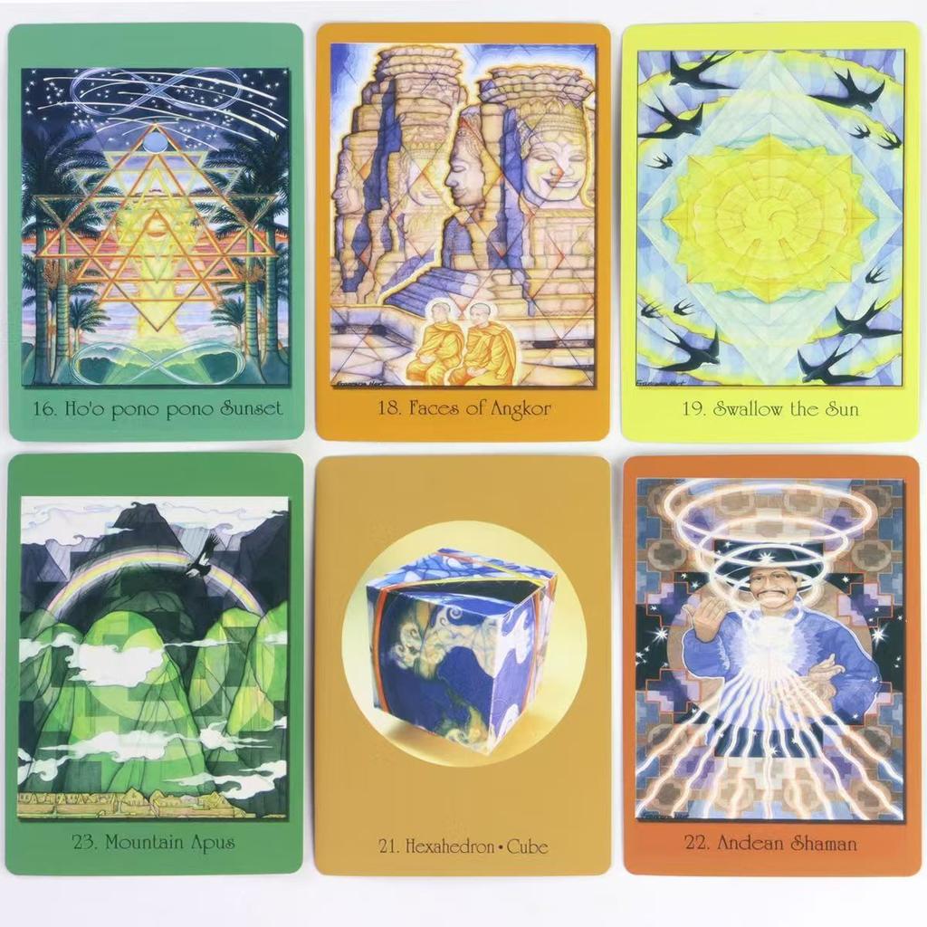 Karty posvátné geometrie pro vizionářskou cestu 10,4*7,3cm 64 ks Oracle karty integrující matematiku, vědu a spiritualitu