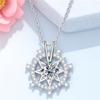 Female Crystal White Zircon Stone Pendant Necklace Vintage Silver Color Wedding Jewelry For Women