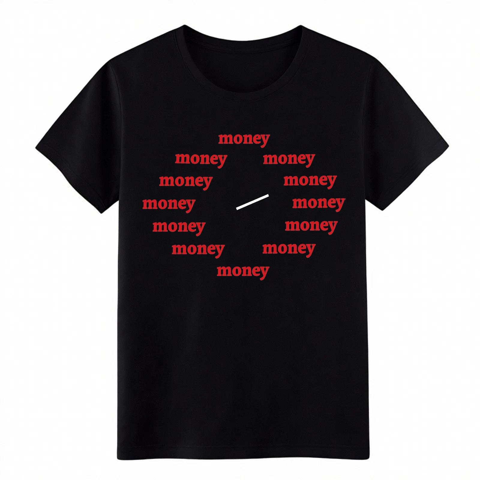 Money Clock Graphic Tee | Humorous Circle Print Unisex Casual Shirt S