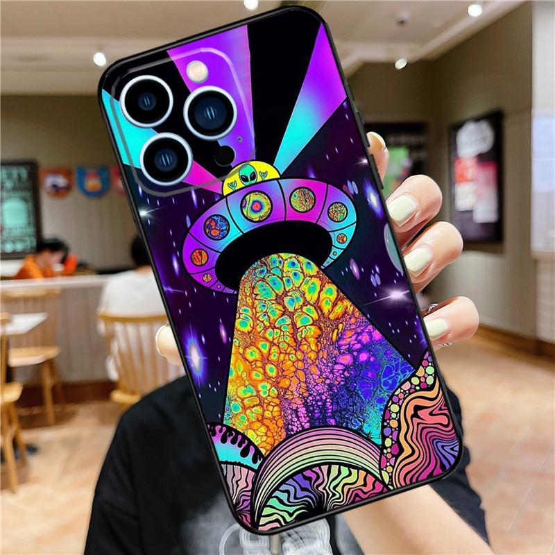 Aesthetics Cartoon Alien Space Phone Case For iPhone 15 13 12 11 14 Pro Max Mini X XR XS Max SE 2020 2022 7 8 15 Plus Cover