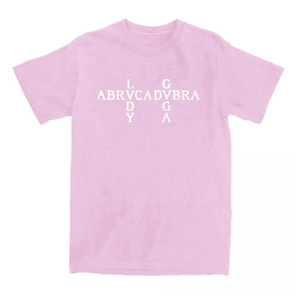 Abracadabra Lady Gaga Mayhem Album Tshirts Short Sleeve Round Neck Wounisex Tshirt Cotton Tees Camisetas Casual Hip Hop Streetwear